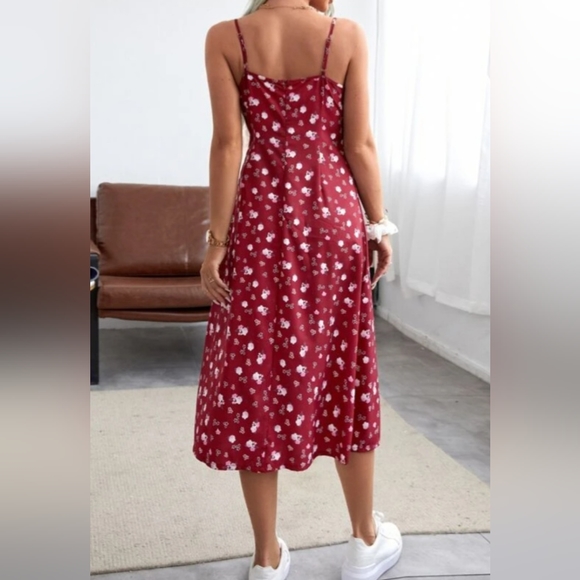 SHEIN Cami Midi Dress - Burgundy - Picture 2 of 9